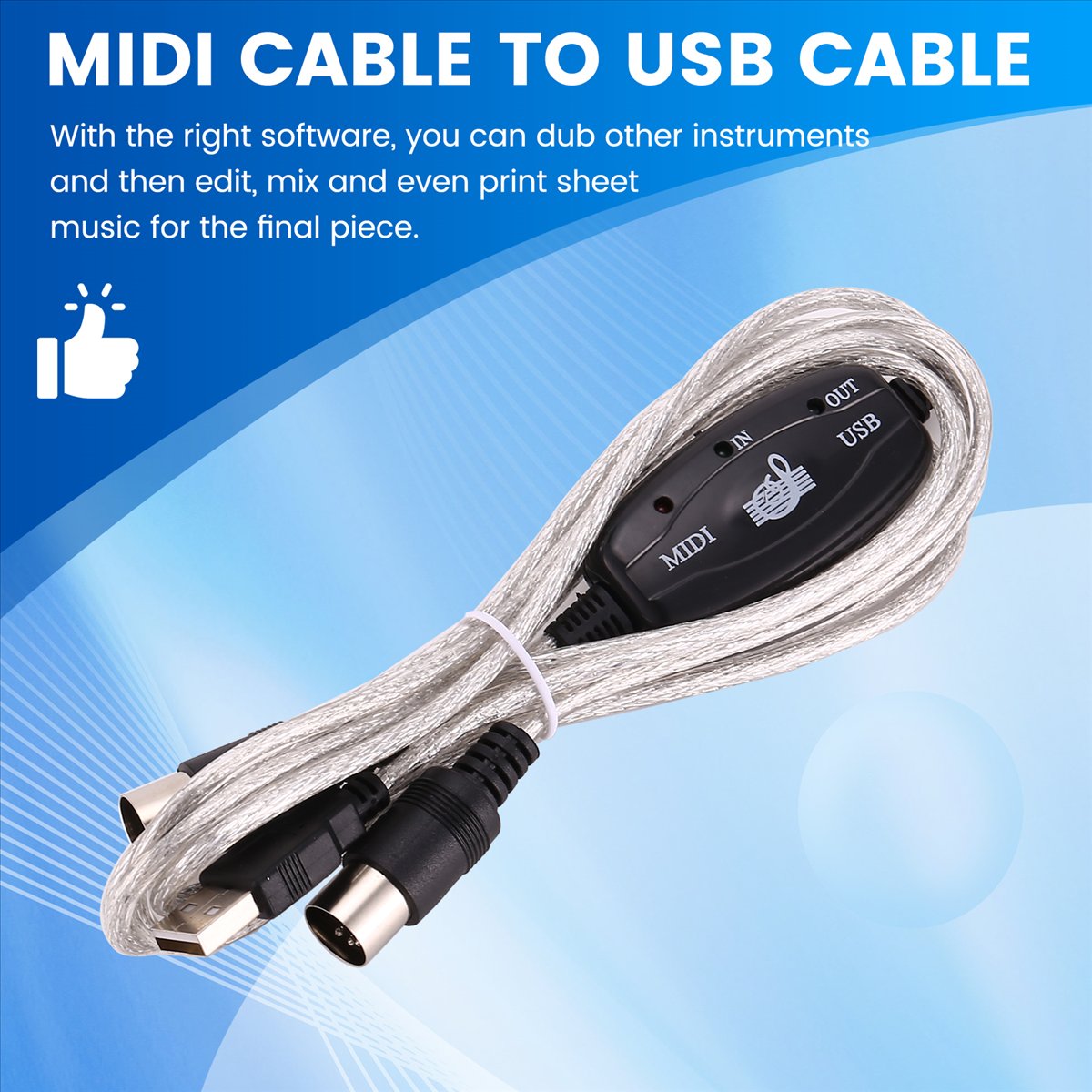 Audio Music Edit - AA80 USB to MIDI 5Pin Cable