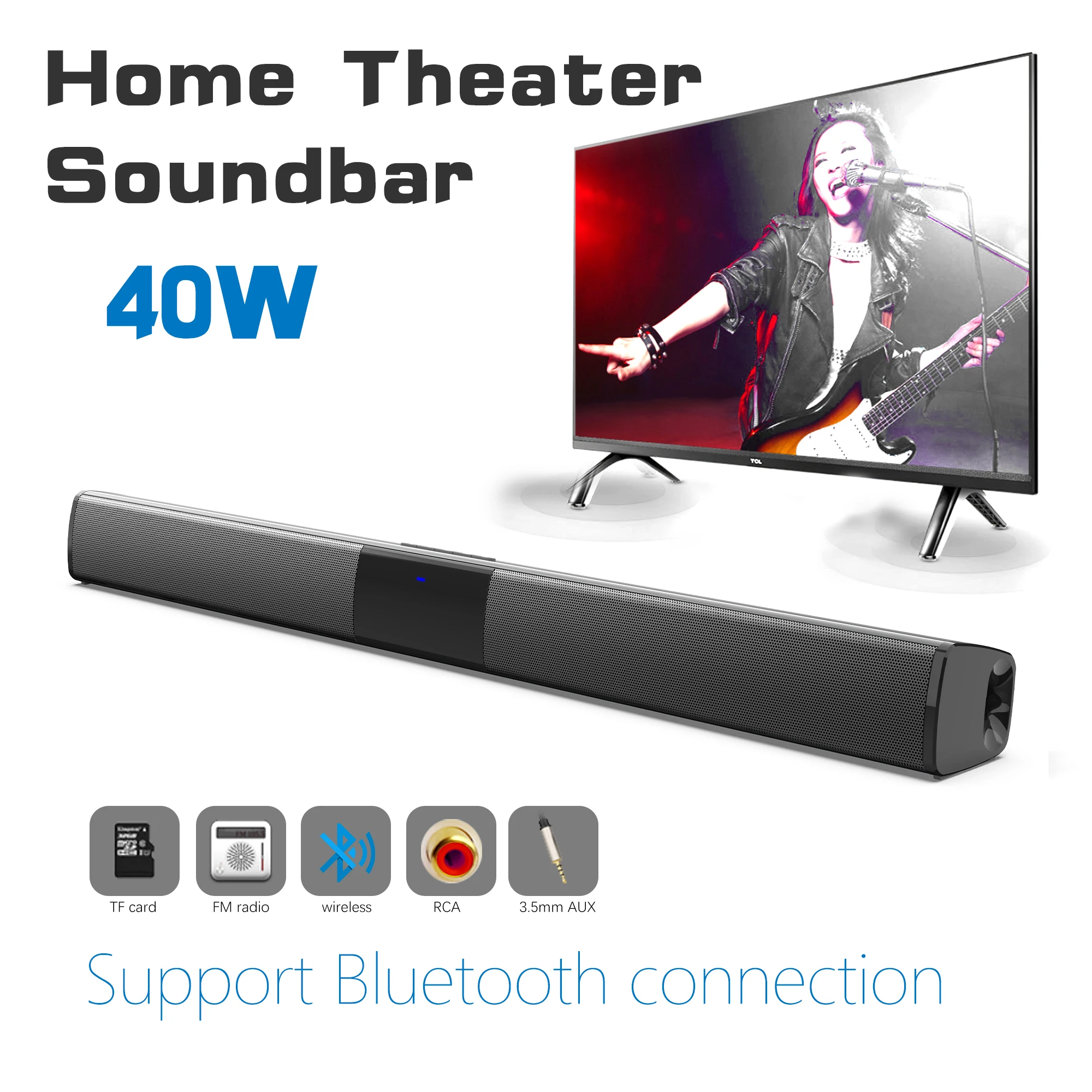 Audio Music Apple - 40W High Power Soundbar for TV